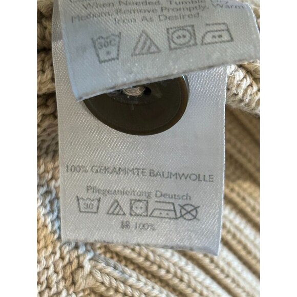 Eddie Bauer Men's Ribbed Knit Button-Up‎ Sweater Beige 100% Cotton Size S - Picture 5 of 6